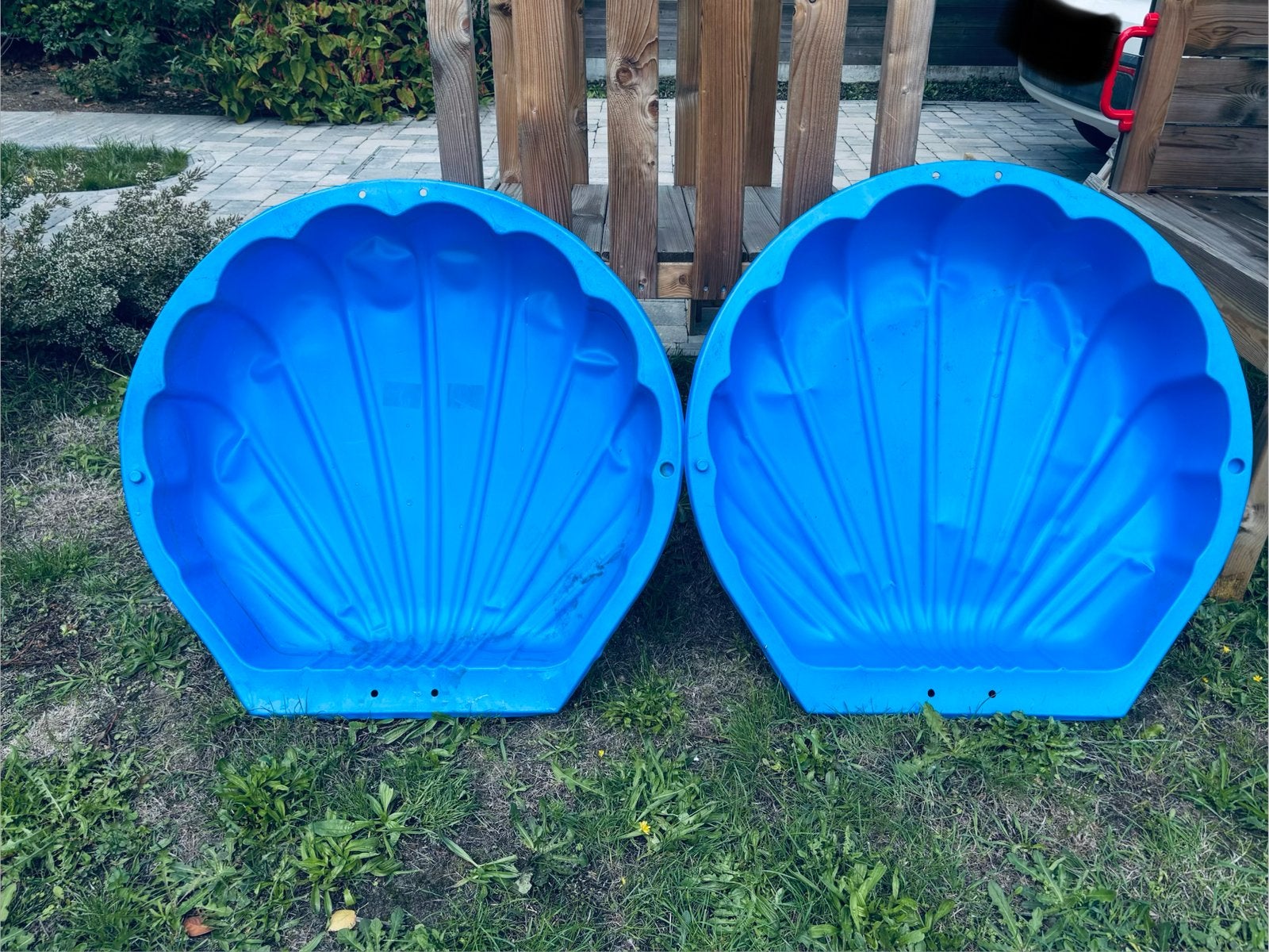 Blauwe schelp / zandbak, Tuin en Terras, Ophalen, Zo goed als nieuw