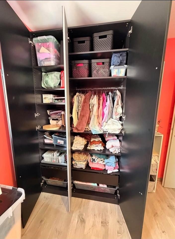 dressing garde-robes pax brun noir h236 cm 50+75 valeur 390€, 100 à 150 cm, Enlèvement, Utilisé, 200 cm ou plus