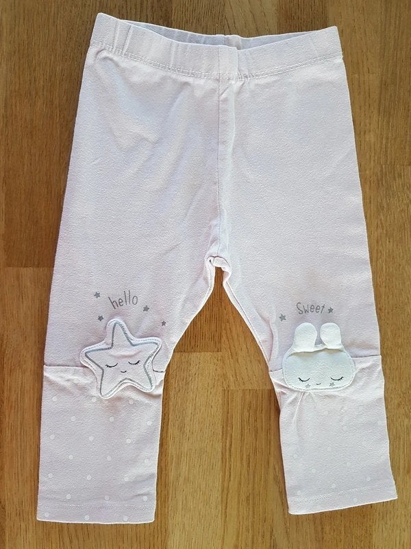 KIABI - Legging rose, étoile et visage en relief - T.12 mois, Enfants & Bébés, Vêtements de bébé | Taille 74, Enlèvement ou Envoi