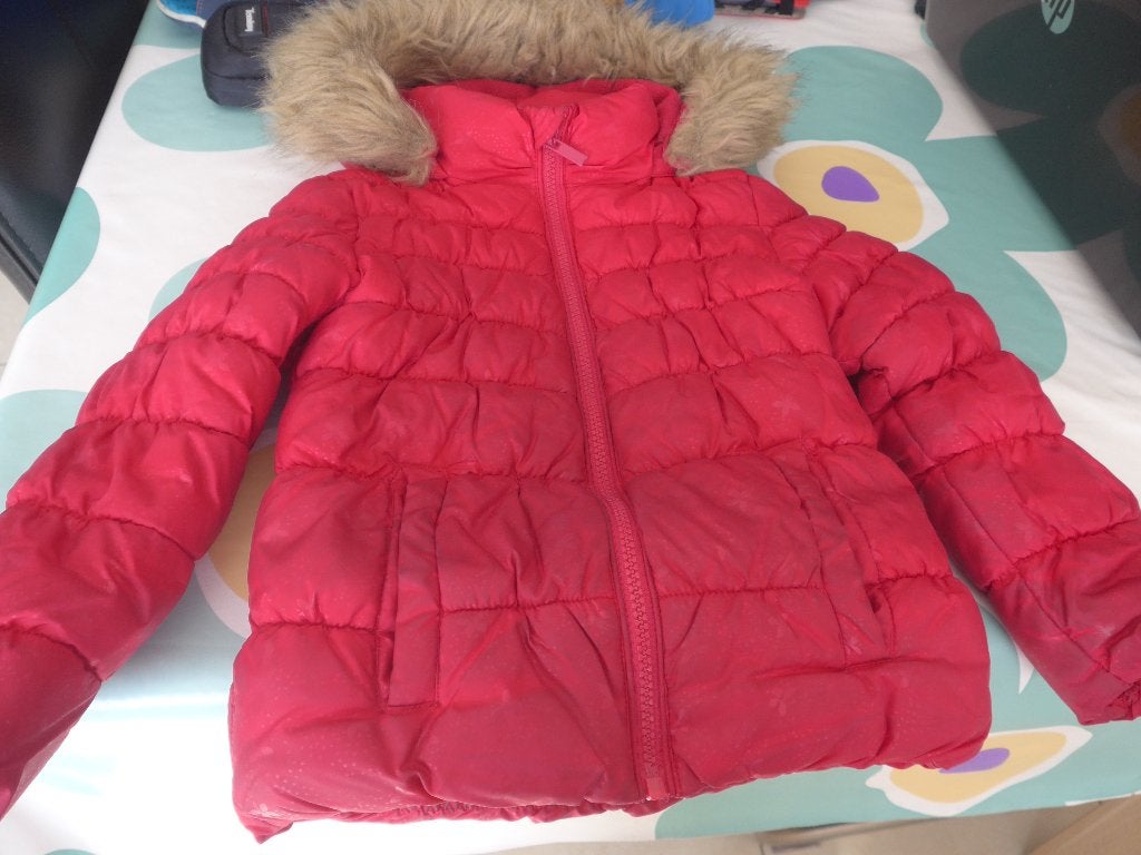 Roze winterjas, Kinderen en Baby's, Kinderkleding | Maat 110, Ophalen of Verzenden, Gebruikt, Meisje, Jas