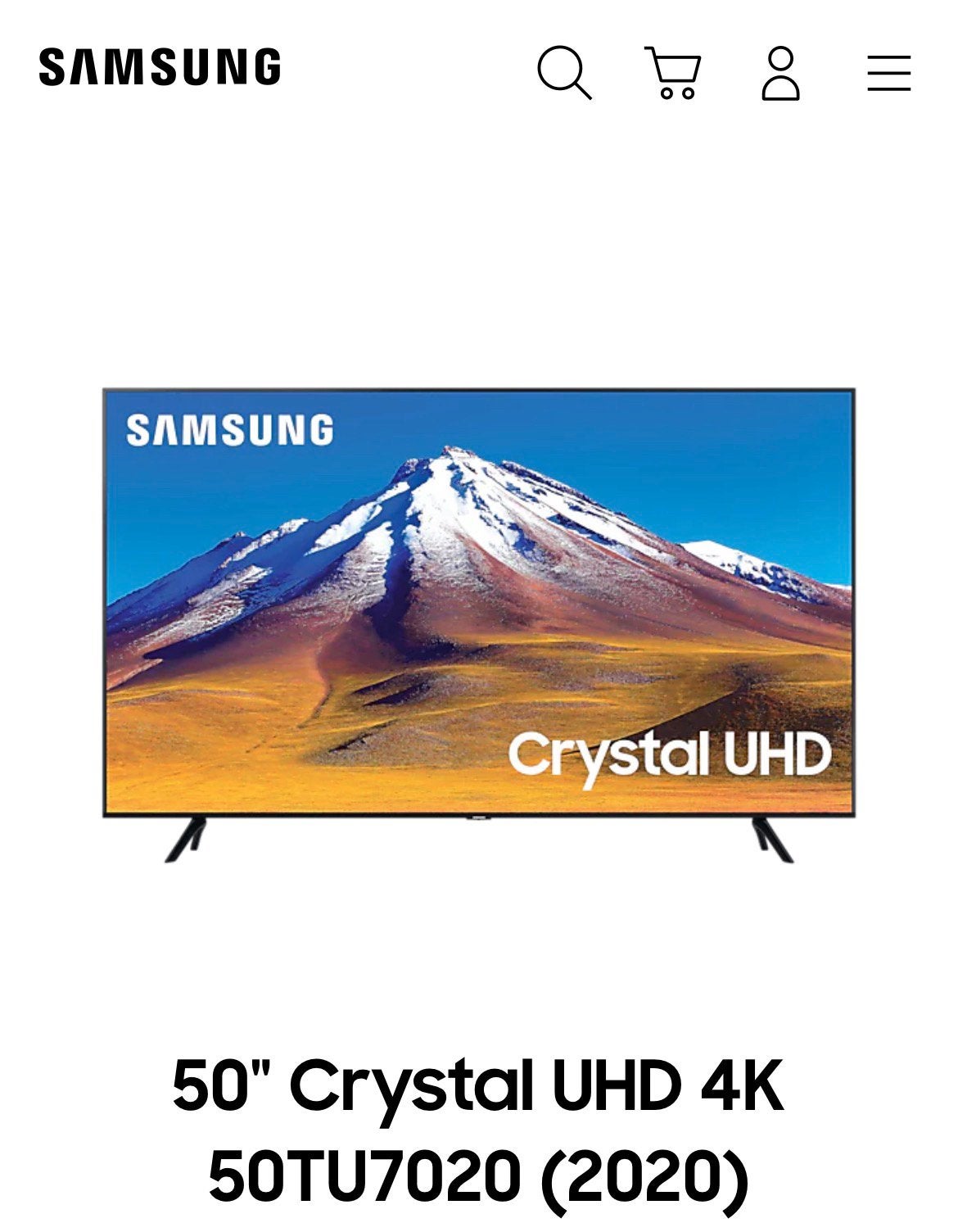 Samsung 50” Crystal UHD 4K – 50TU7020W, Ophalen, Zo goed als nieuw