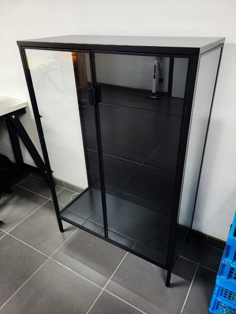 RUDSTA Vitrinekast, antraciet, 80x37x120 cm, Huis en Inrichting, Kasten | Vitrinekasten, Ophalen, 100 tot 150 cm, 50 tot 100 cm