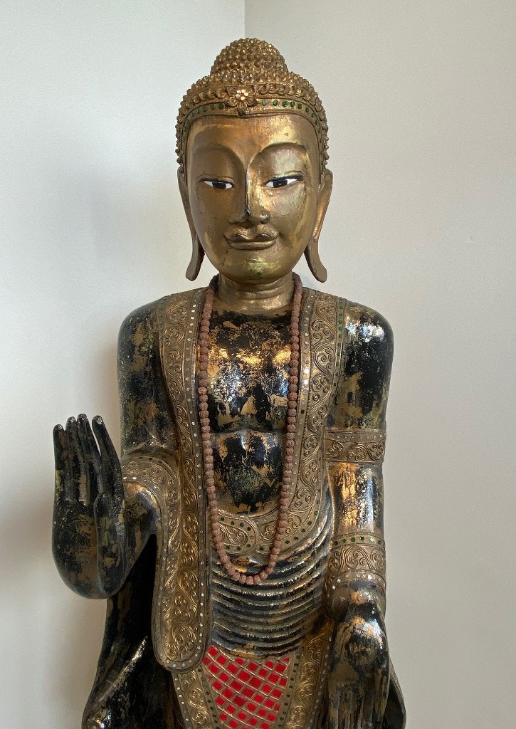 Buddha beeld, Antiek en Kunst, Kunst | Beelden en Houtsnijwerken, Ophalen, Houtsnijwerk, 1 meter - 2 meter, Hout