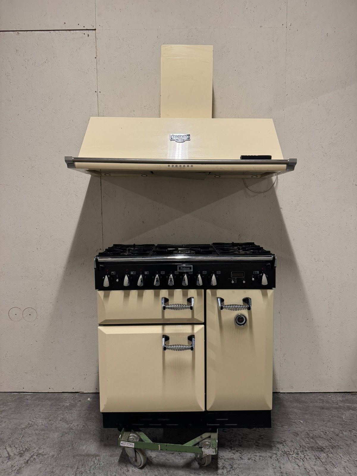 Falcon 90 gasfornuis en een Solitaire Ascot afzuigkap, Grill, 60 cm of meer, Ophalen of Verzenden, Zo goed als nieuw