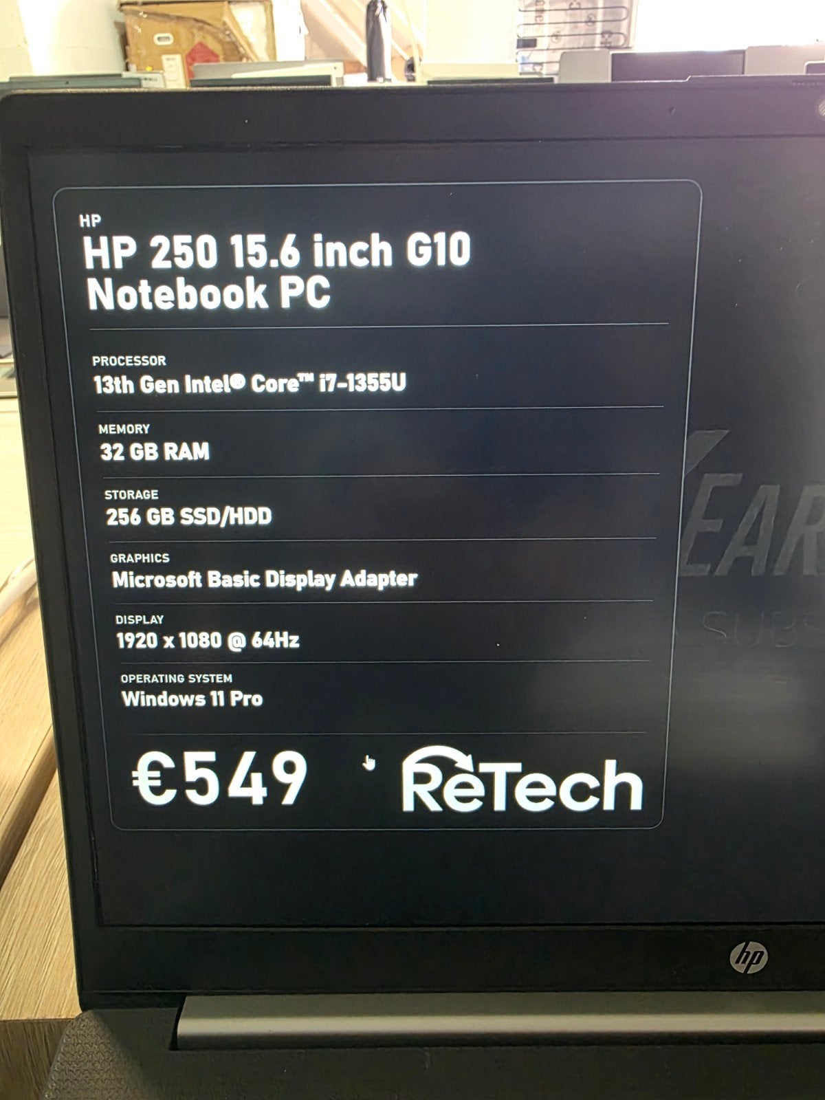 HP ProBook 250 G10 i7 13th 32gb ram ssd 512gb, Computers en Software, HP (hewlett packard), Hp, Ophalen of Verzenden, Zo goed als nieuw