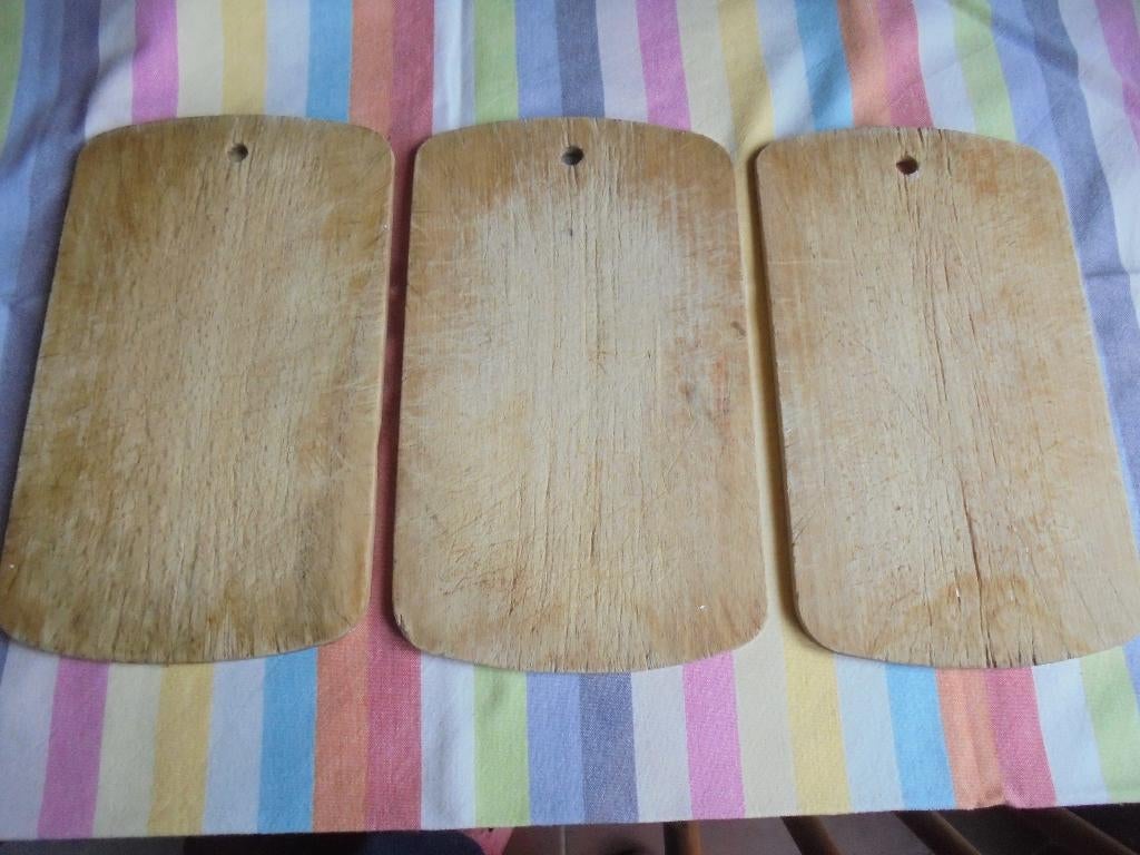 3 oude houten gebruikte broodplankjes, Ophalen of Verzenden