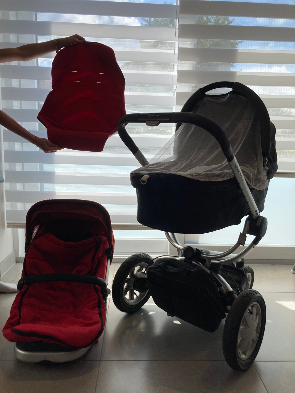 Kinderkoets met kinderzit, regenhoes, muggengaas, winterzak, Kinderen en Baby's, Kinderwagens en Combinaties, Ophalen, Gebruikt