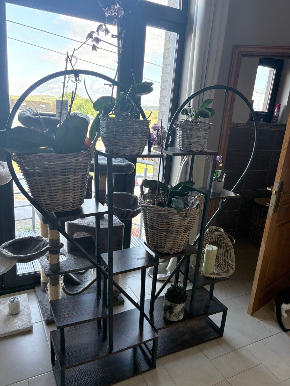 Étagère pour plantes en forme de cœur fer forgé, Enlèvement ou Envoi, Utilisé