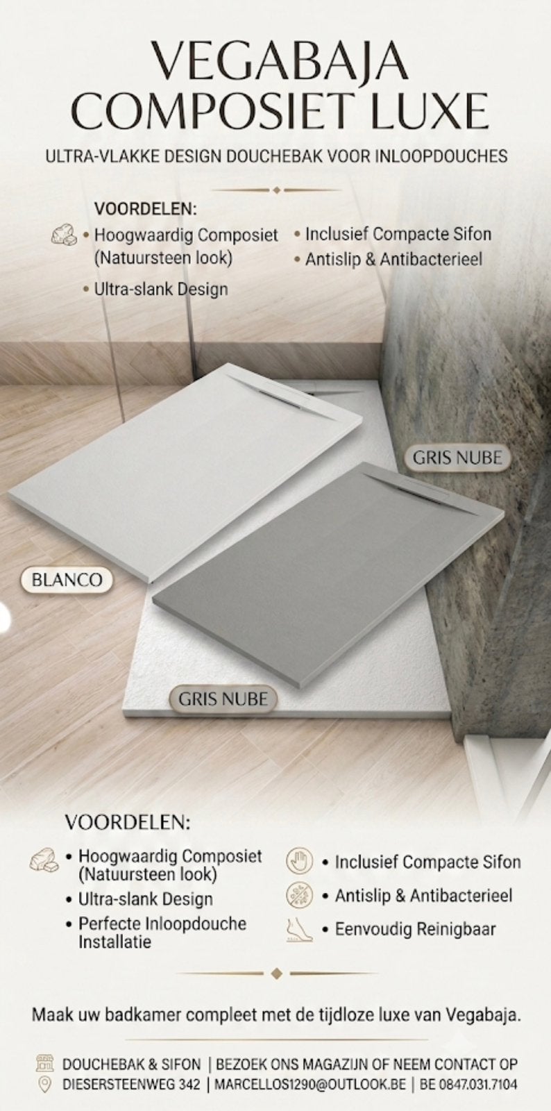 Douche bak uit composiet, Bricolage & Construction, Sanitaire, Enlèvement ou Envoi, Neuf, Douche