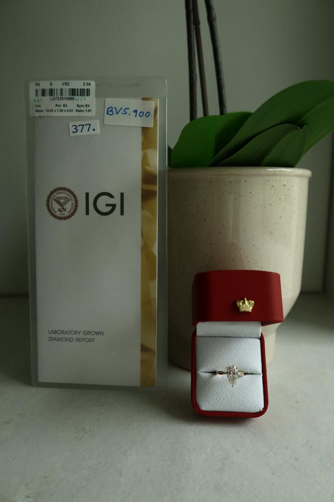 2.75ct - IGI Lab Diamond Ring - E Color - 14K Gold, Ophalen, Nieuw