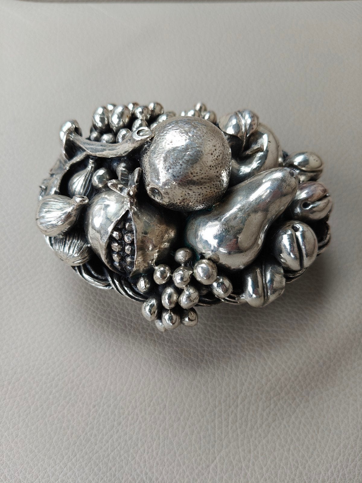 Prachtige Vintage Tekform Fruitmand – Echt 925 Zilver (Zwaar, Antiek en Kunst, Antiek | Zilver en Goud, Ophalen of Verzenden, Zilver