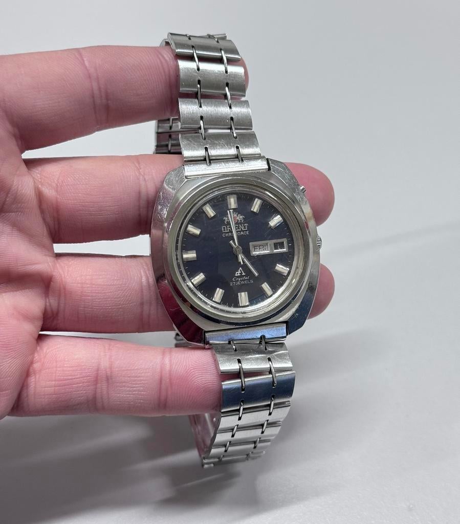 Montre vintage Rare Orient 1960 Chrono Ace Automatic, Montre-bracelet, Autres marques, 1930 à 1960, Enlèvement ou Envoi