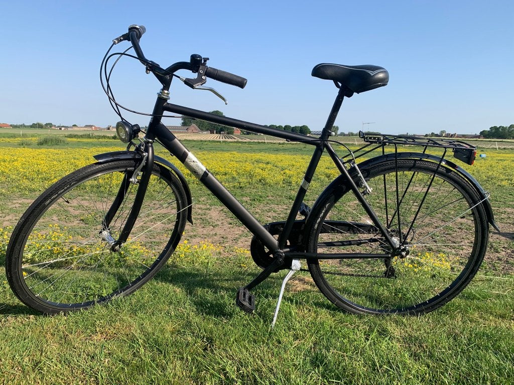 Alpina herenfiets zwart – Italiaans kwaliteitsmerk, Velgrem, Versnellingen, 49 tot 53 cm, Zo goed als nieuw
