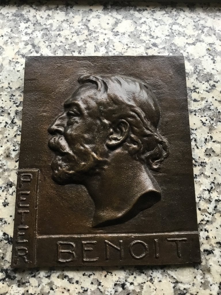 Bronzen plaquette Peter Benoit, Ophalen of Verzenden, Brons