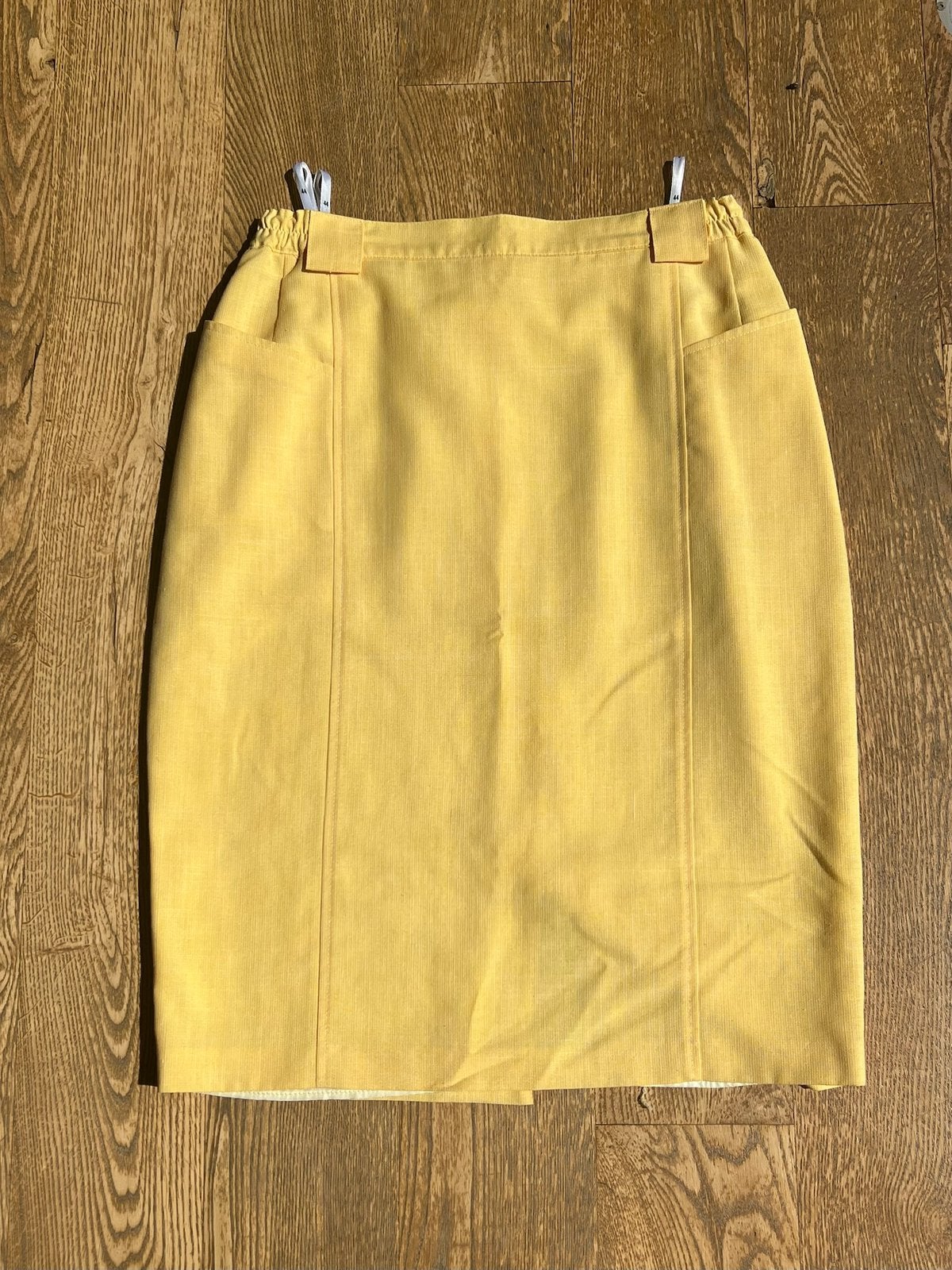 Unieke retro gele rok Belgisch design Modalini jaren 70, Maat 38/40 (M), Geel, Ophalen of Verzenden, Zo goed als nieuw
