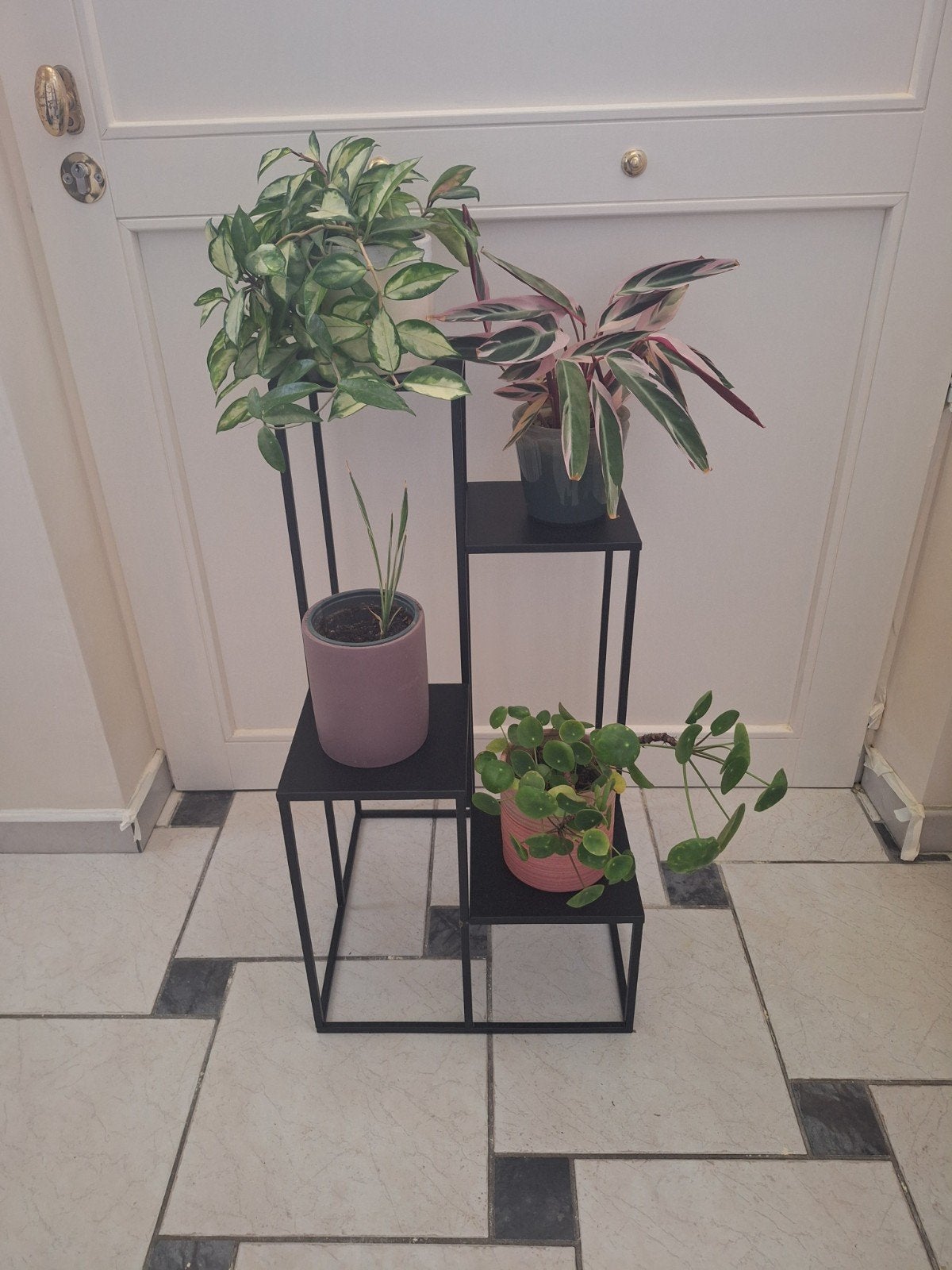 Zwarte metalen plantenstaander, Huis en Inrichting, Ophalen