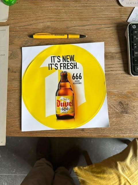 Duvel 666 sticker it's new it's fresh, Ophalen of Verzenden, Nieuw, Reclamebord, Plaat of Schild, Duvel