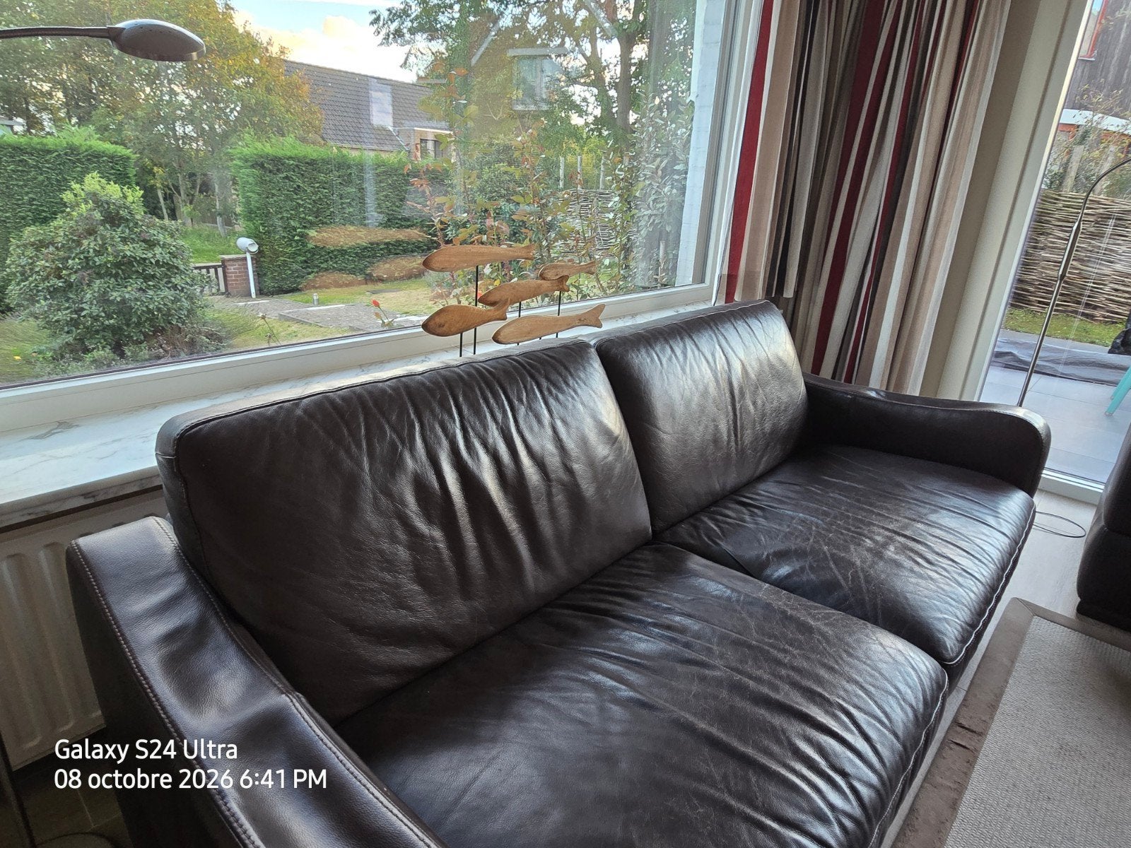 Deux canapés en cuir brun: 3pl/2pl, Maison & Meubles, Classique-italsofa, Enlèvement, Utilisé, Cuir