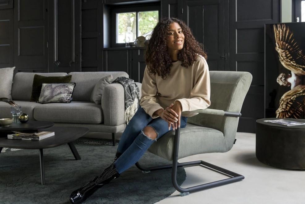 Henders & Hazel design loungestoel Angelica, Ophalen, Eenpersoons, 75 tot 100 cm, Zo goed als nieuw