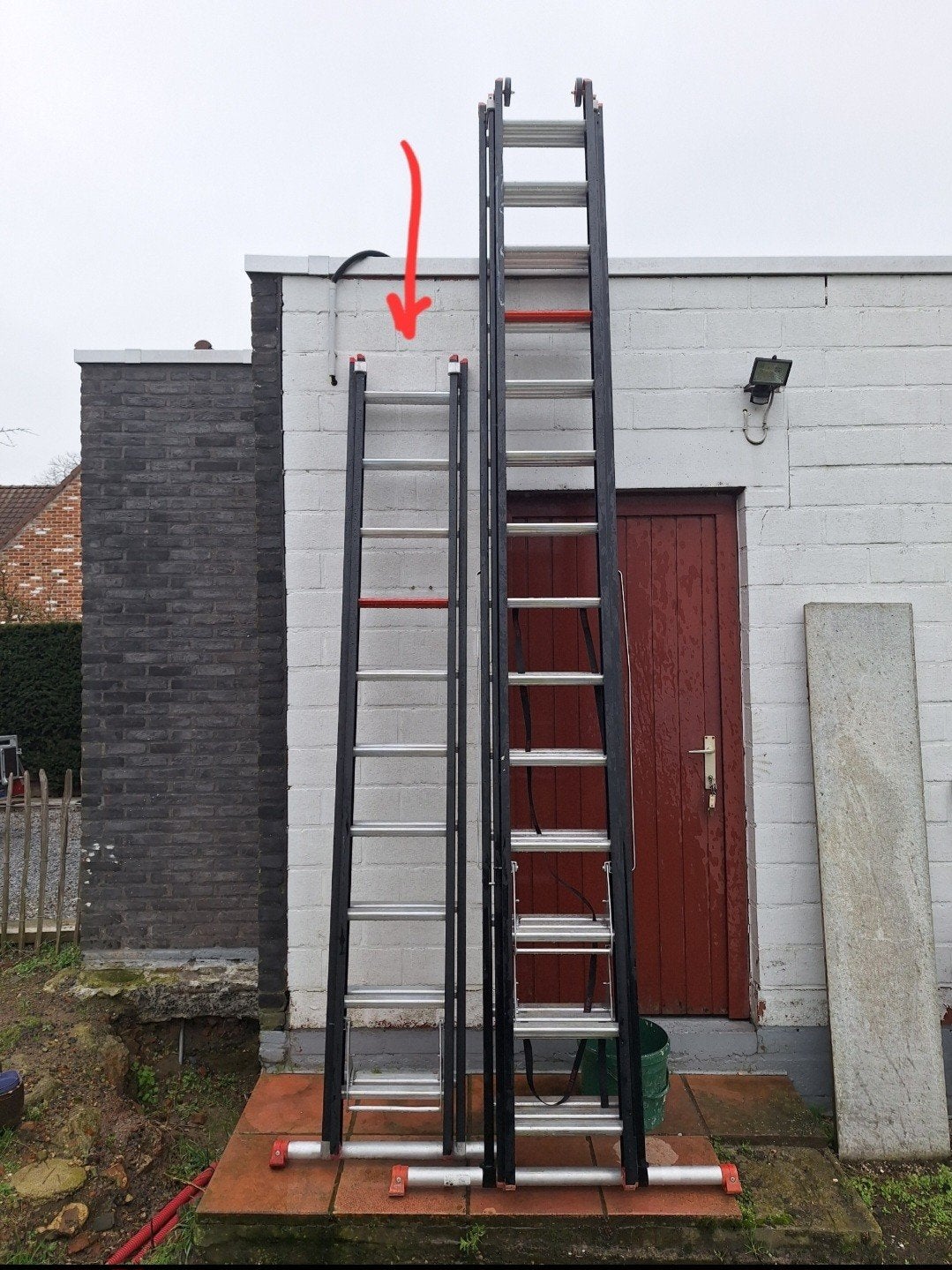 Altrex Pro Mounter ladder 2x10 + stabilisator, Doe-het-zelf en Bouw, Ophalen, Ladder