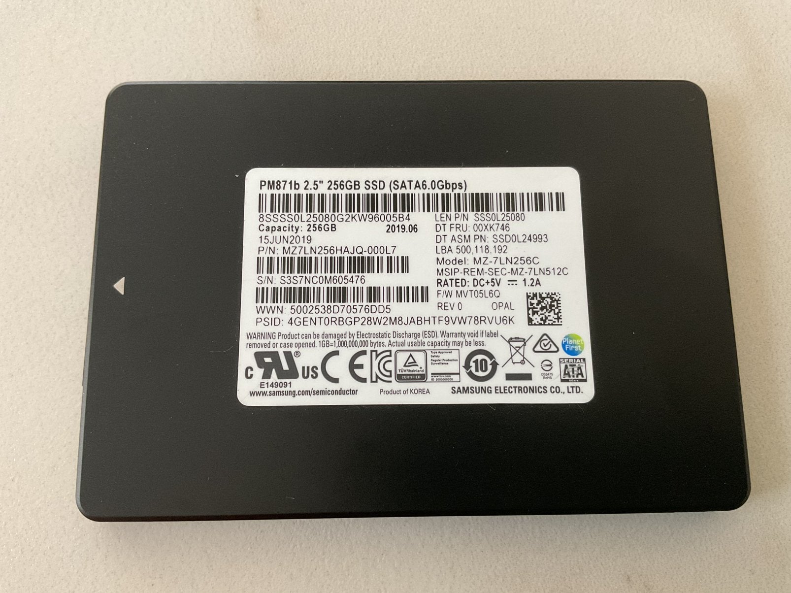 Samsung DDR4 de 256 Go, Informatique & Logiciels, Disques durs, Enlèvement ou Envoi, Comme neuf