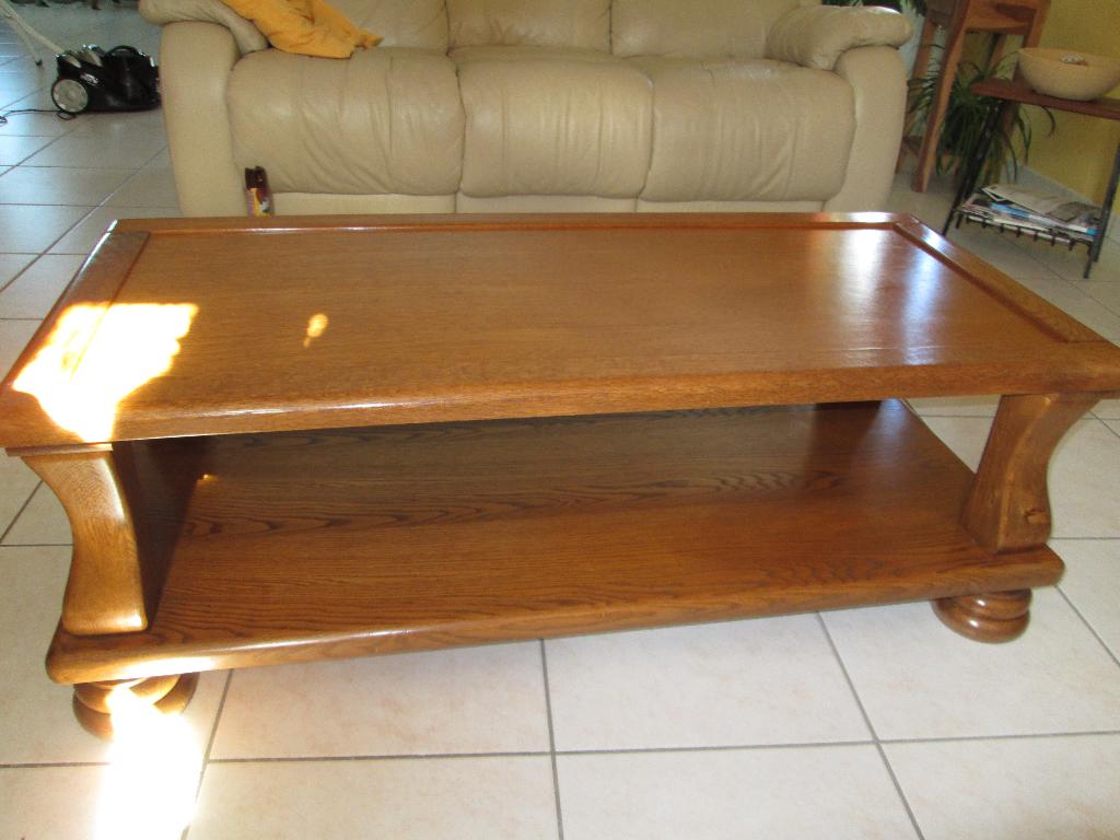 Table de salon en chêne massif., Moins de 50 cm, Enlèvement, Utilisé, 50 à 100 cm