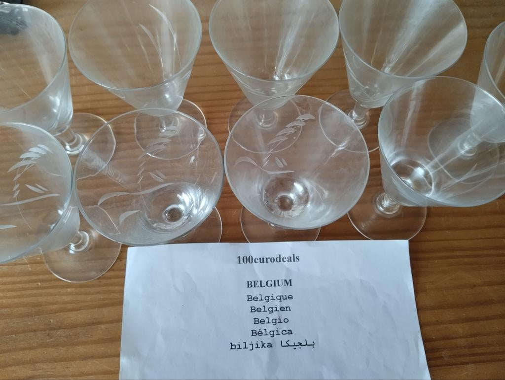9 retro klein witte wijnglazen wit, Ophalen of Verzenden