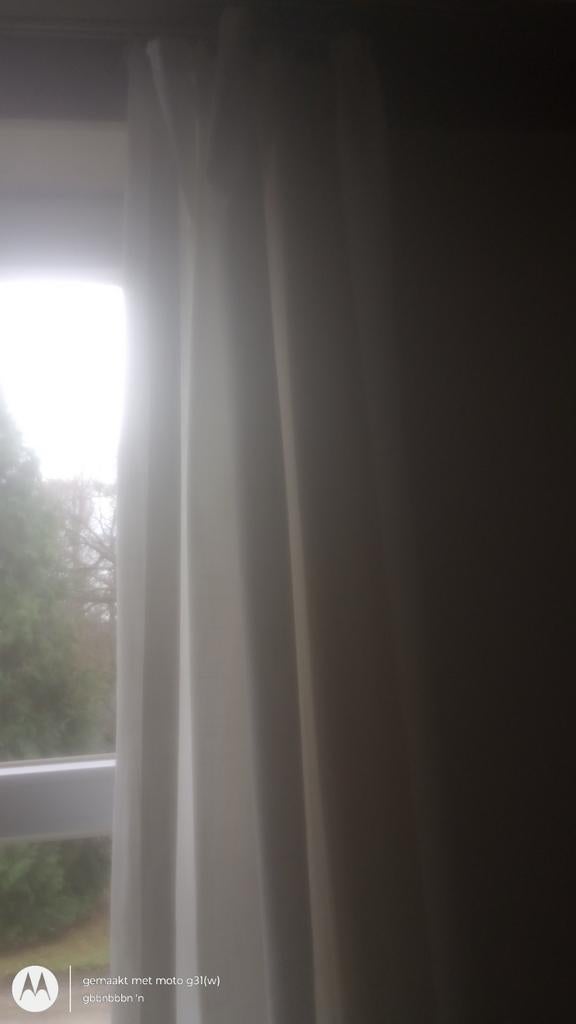 Overgordijnen wit 170 cm lang weg wegens foute lengte, Ophalen of Verzenden, Wit
