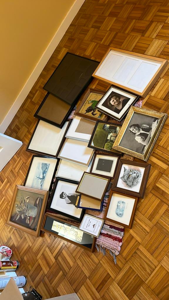 Lot de 25 cadres anciens et contemporains, TV, Hi-fi & Vidéo, Enlèvement, Utilisé
