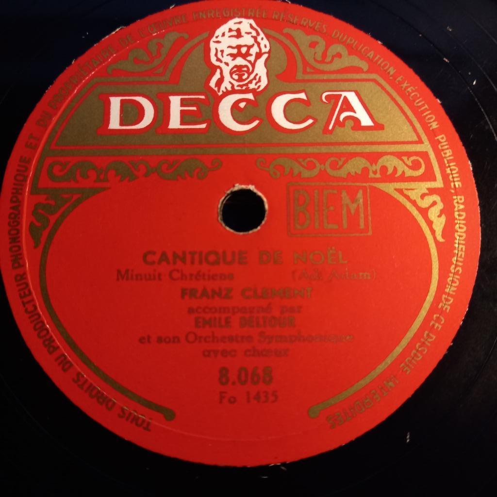 Franz Clement - Cantique De Noël / Le Crucifix - 10", 78 RPM, Enlèvement ou Envoi, Avant 1960, Comme neuf, 10 pouces