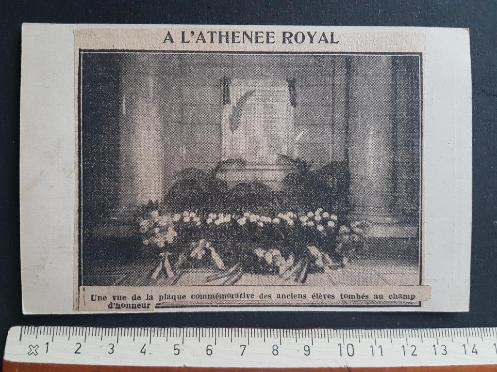 Coupure sur carte postale : L'Athenee Royal Liège Malmedy, Collections, Objets militaires | Général, Envoi, Armée de terre, Photo ou Poster