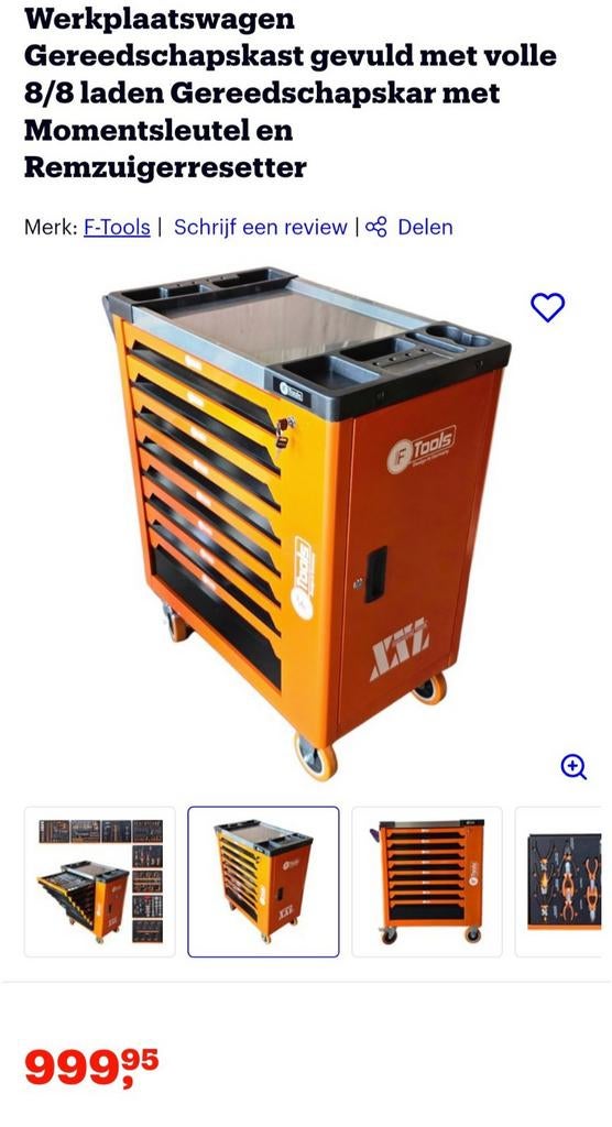 Nouveau CHARIOT À OUTILS XXL REMPLI DE 8 TIROIRS, Enlèvement ou Envoi, Neuf