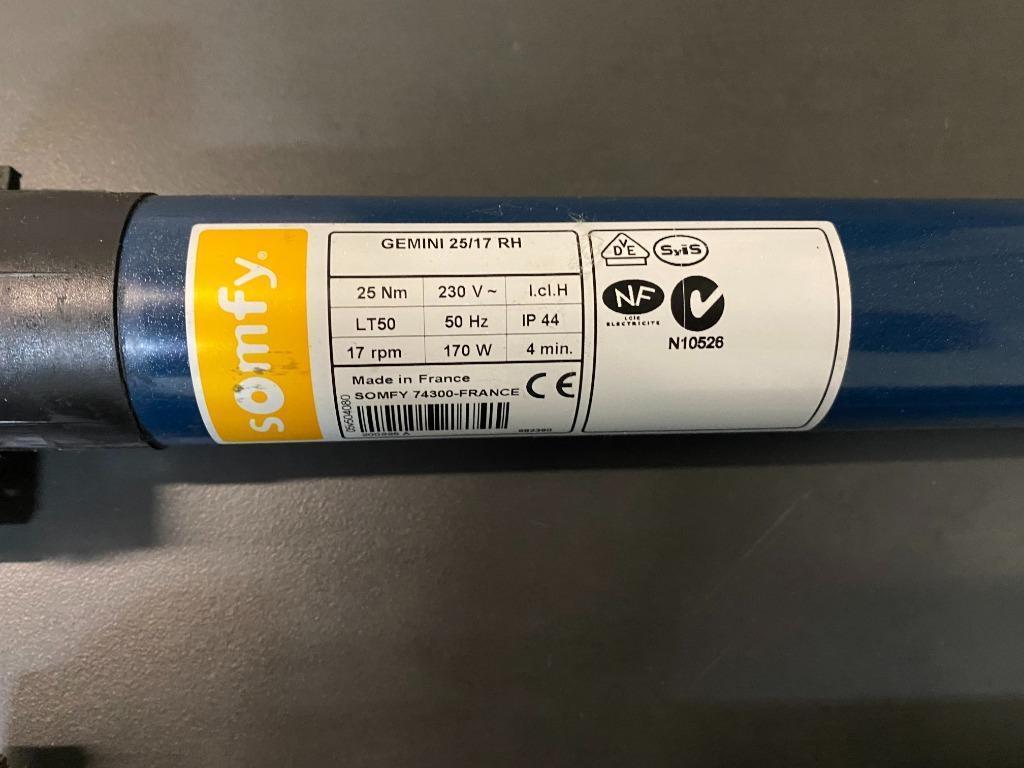 Somfy Gemini 25/17 LT50 buismotor - 2x, Ophalen, Gebruikt, Overige kleuren