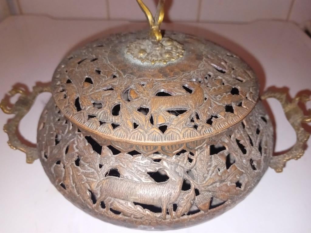 prachtig antieken geurverspreider uit rood koper india, Ophalen of Verzenden