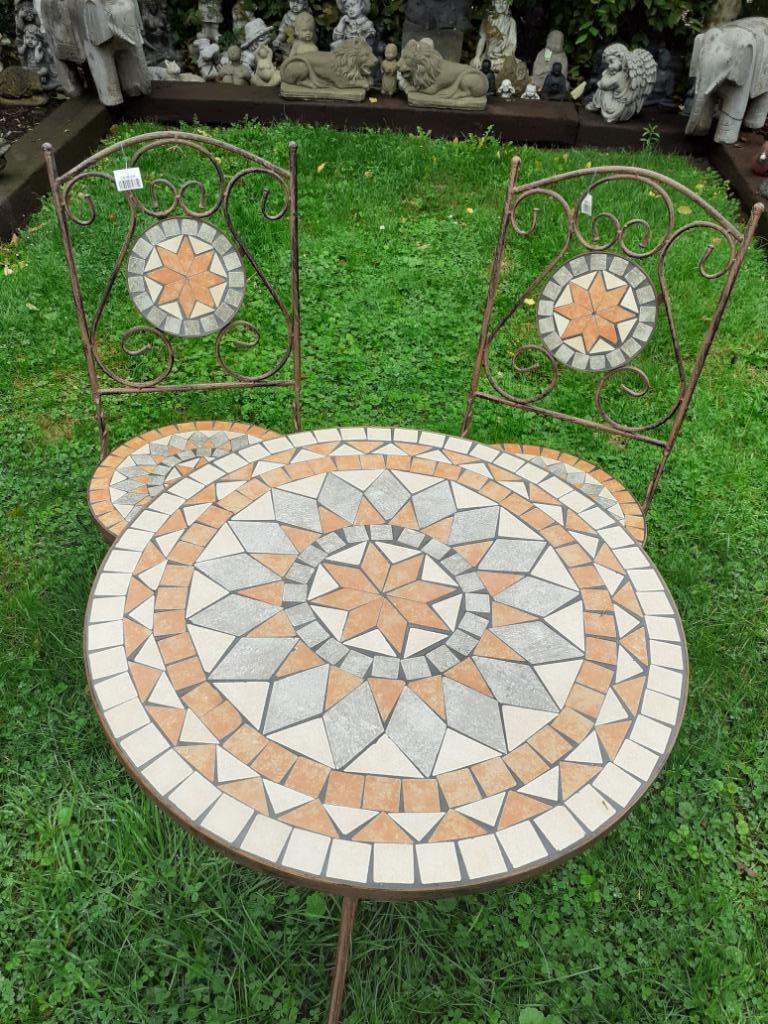 Set de jardin en fer forgé et céramique, Neuf, Enlèvement, Autres matériaux, Sets de jardin