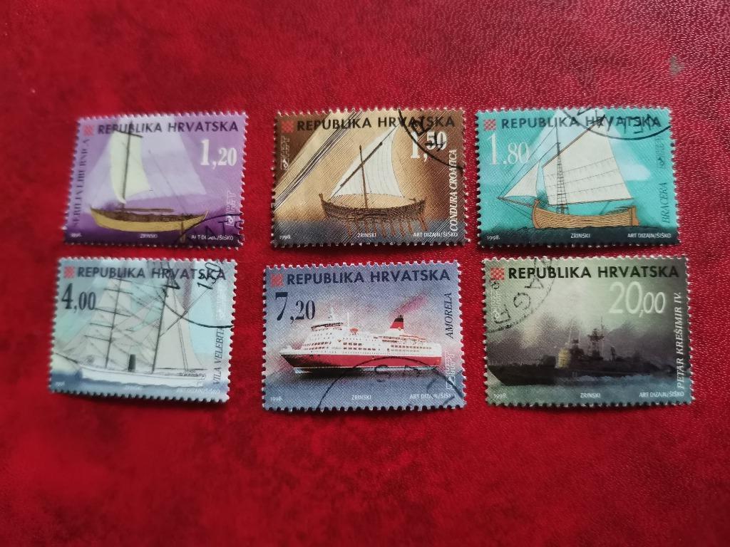 Kroatie 1998 - Kroatische schepen, zeilboot, fregat, ..., Ophalen of Verzenden, Joegoslavië, Gestempeld