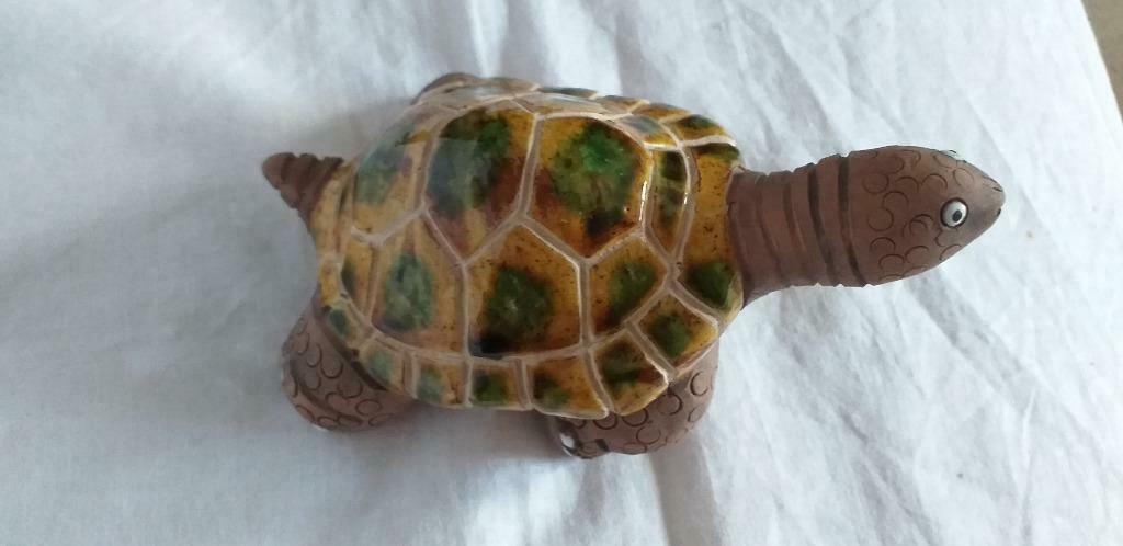 Tortue terre cuite et faience, Enlèvement ou Envoi