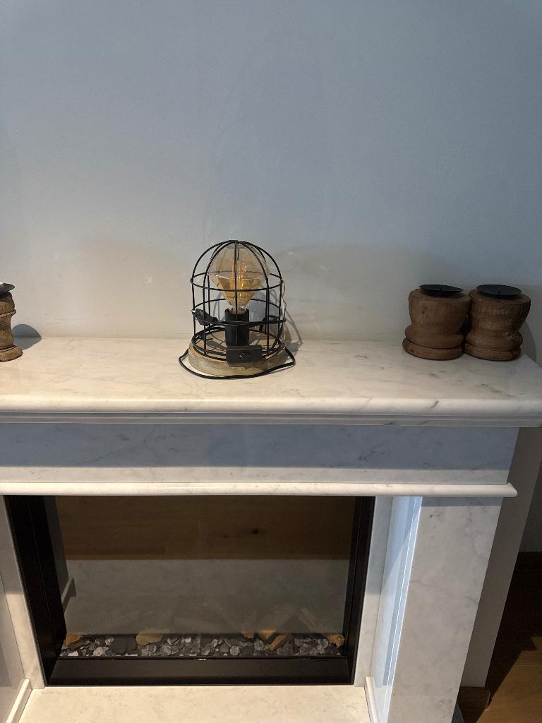 Tafel lampje van tierlantijn, Huis en Inrichting, Lampen | Tafellampen, Nieuw, Minder dan 50 cm, Hout, Metaal, Ophalen of Verzenden