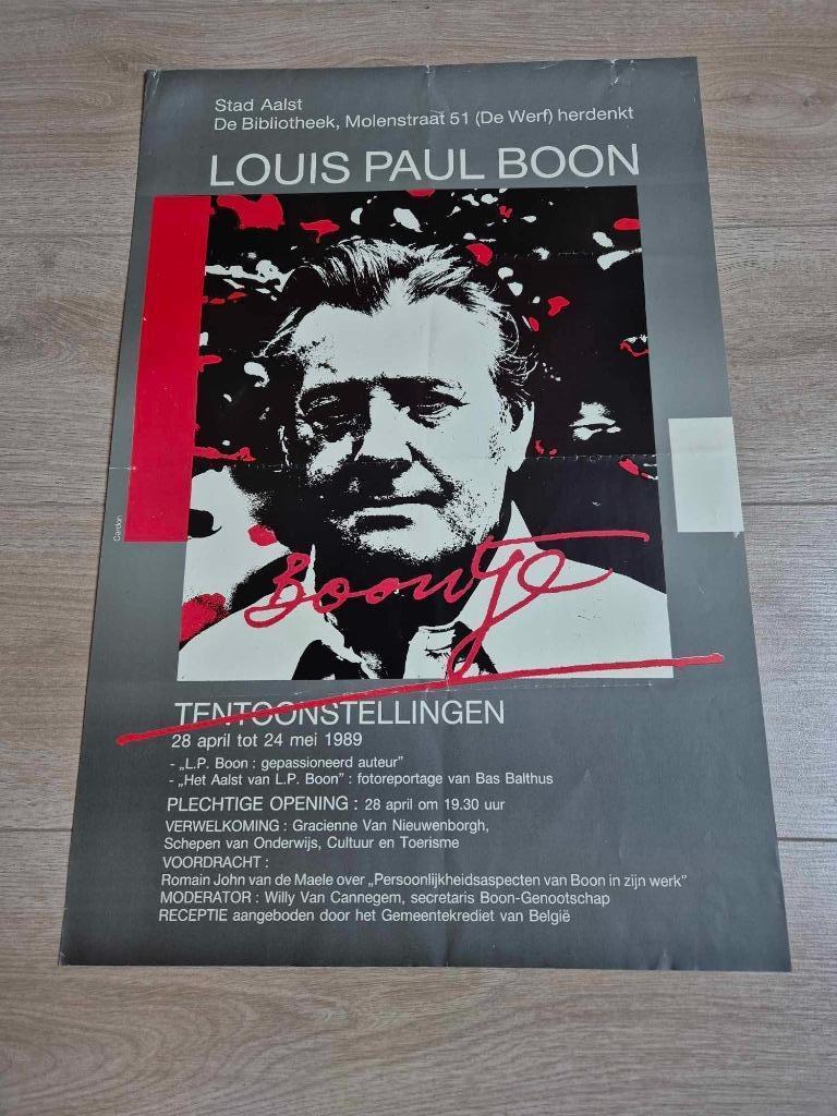 Originele affiche Louis Paul Boon tentoonstelling Aalst 1989, Enlèvement ou Envoi