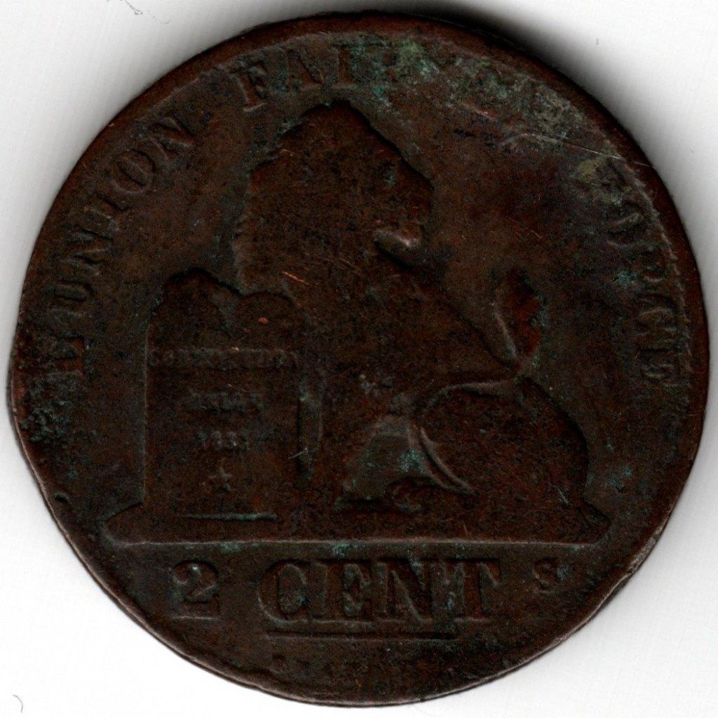 Belgique : 2 Centimes 1864 Morin 112 Ref 14961, Enlèvement ou Envoi, Bronze, Monnaie en vrac