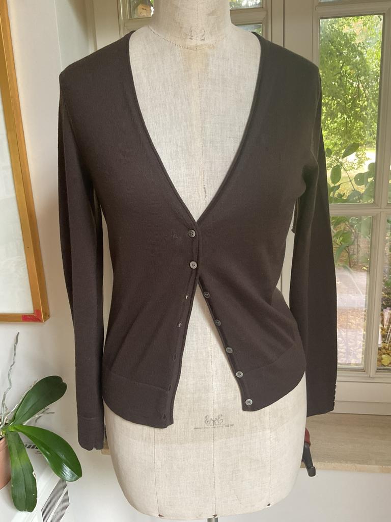 Tricot gilet Alain Manoukian, maat 36, Kleding | Dames, Ophalen of Verzenden, Zo goed als nieuw, Maat 36 (S), Bruin