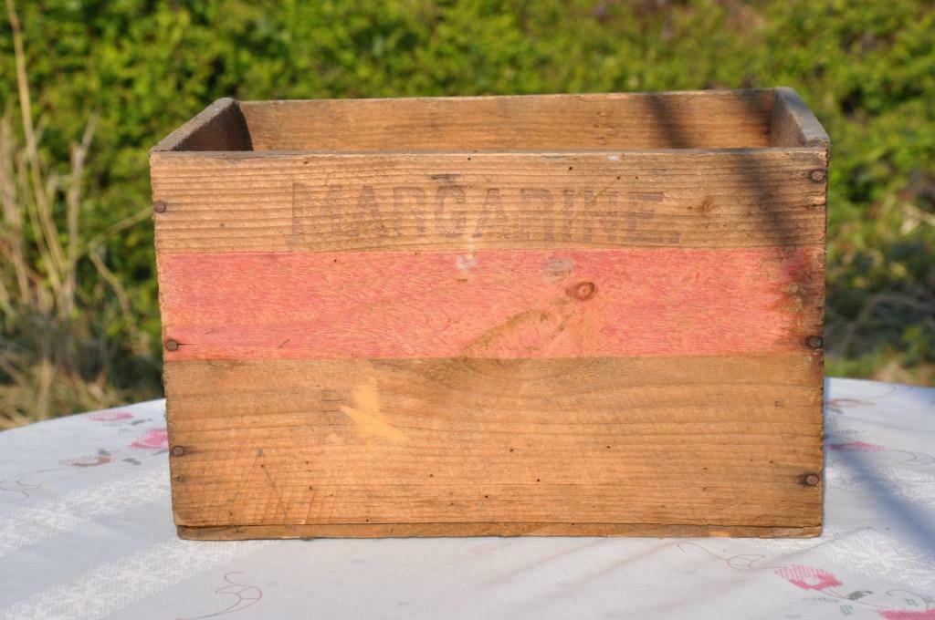 §  boite en bois publicitaire margarine, Collections, Enlèvement ou Envoi, Utilisé, Emballage