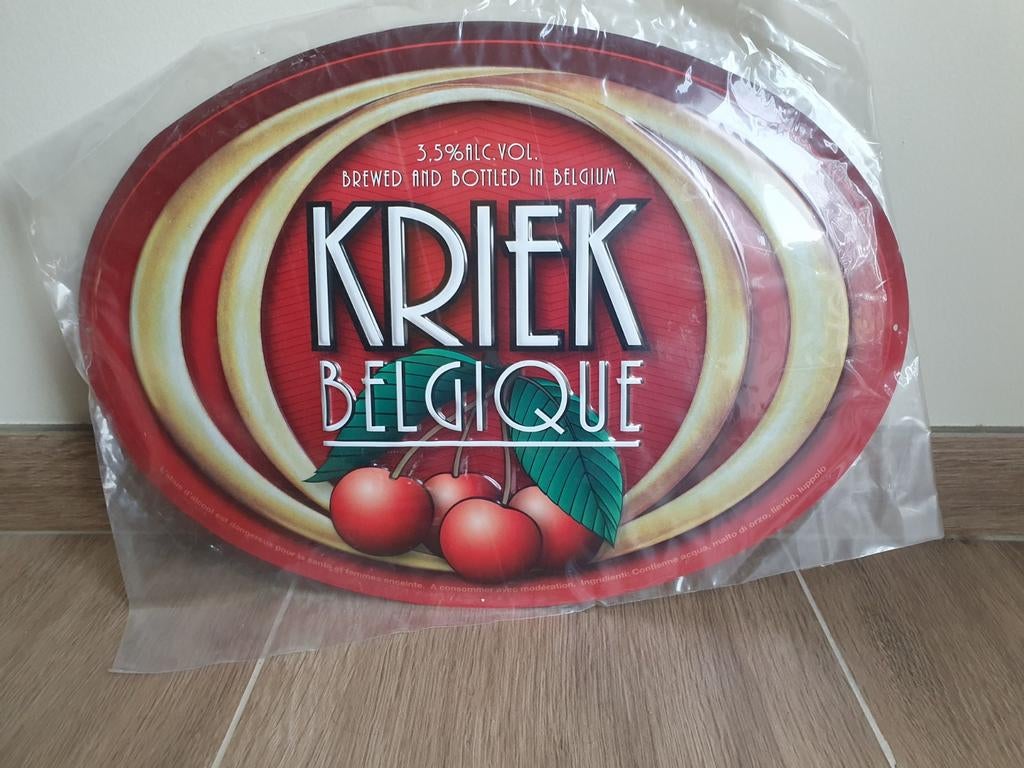 Metaal Reclamebord - Kriek Belgique Corsendonk -, Verzamelen, Merken en Reclamevoorwerpen, Ophalen of Verzenden, Zo goed als nieuw