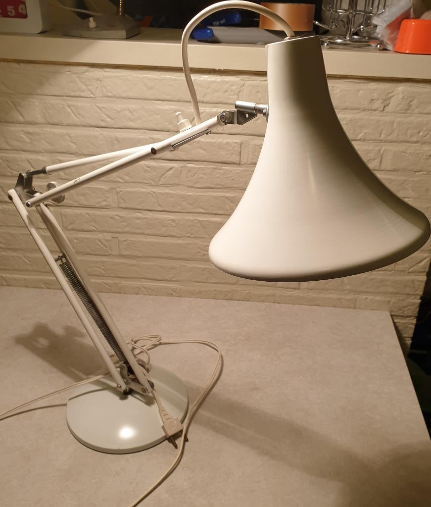 Vintage bureau lamp, wit, Ophalen
