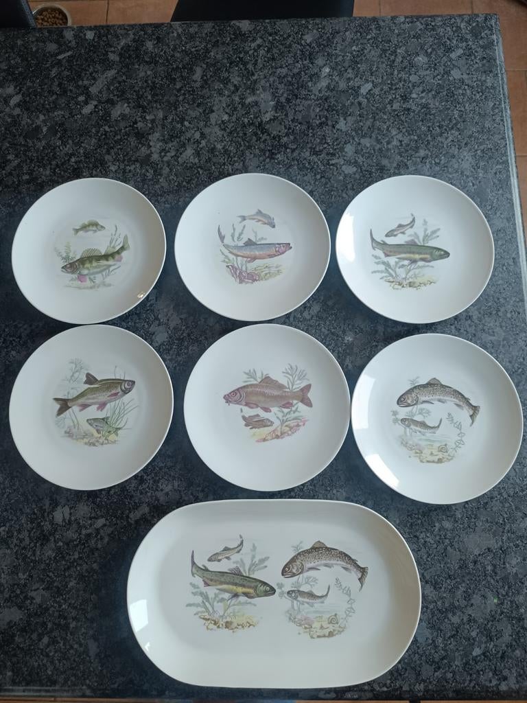 Ravissant service à poisson en porcelaine Kahla Germany, Enlèvement ou Envoi