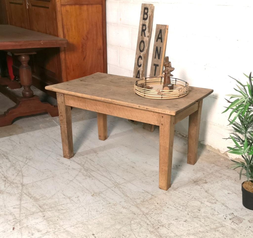 antieke geloogde eiken boeren salontafel L 100 B 59 H 56, Ophalen