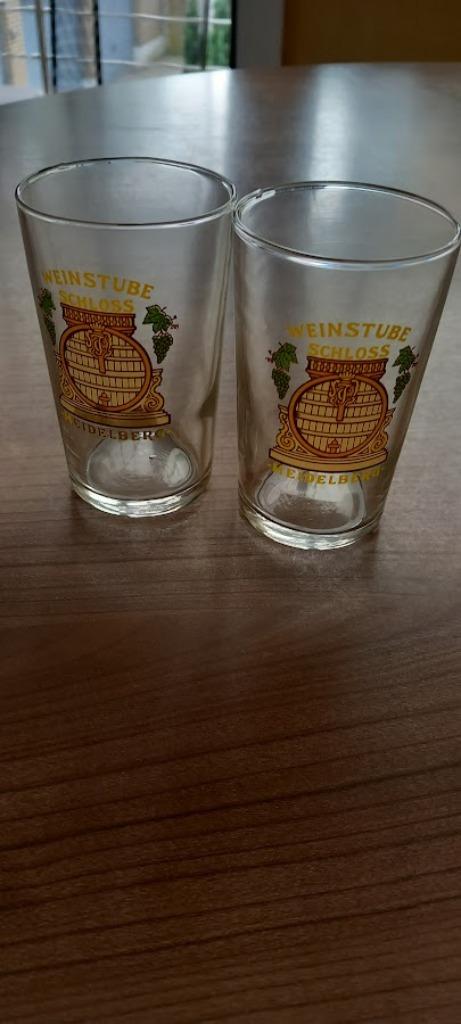 2 verres vintage Weinstube Schloss Heidelberg. Non utilisé, Enlèvement ou Envoi, Neuf, Autres types