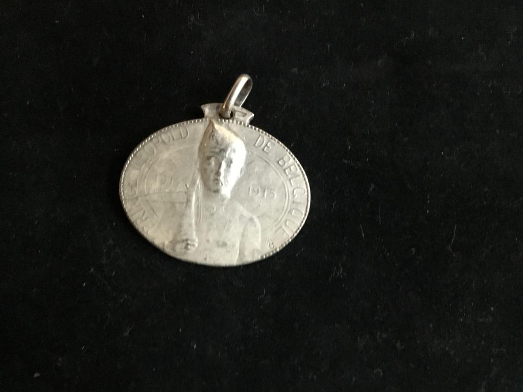 zilveren hangertje Prins Leopold   1915, Verzamelen, Verzenden, Gebruikt, Overige typen