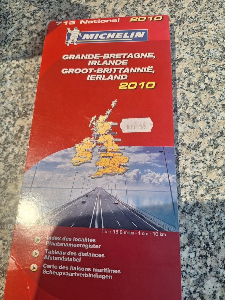 Carte de Grande Bretagne -Irlande, Michelin, Carte géographique, 2000 à nos jours, Comme neuf