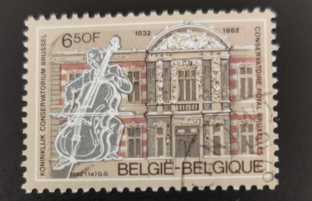 Belgique 1982 - Conservatoire royal de musique, violoncelle, Enlèvement ou Envoi, Affranchi